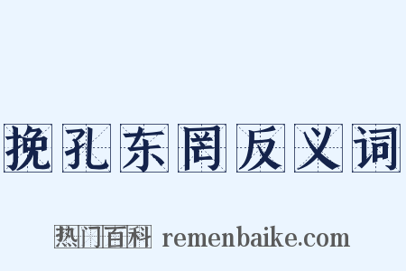 挽孔东罔反义词是什么意思的图片